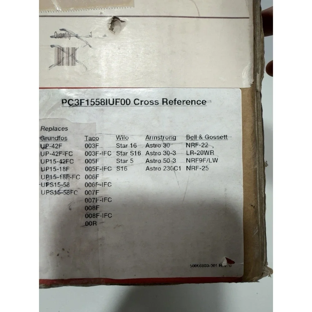 Honeywell PC3F1558IUF00 AquaPUMP Hydronic Circulating Pump, 3 Speed